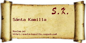 Sánta Kamilla névjegykártya
